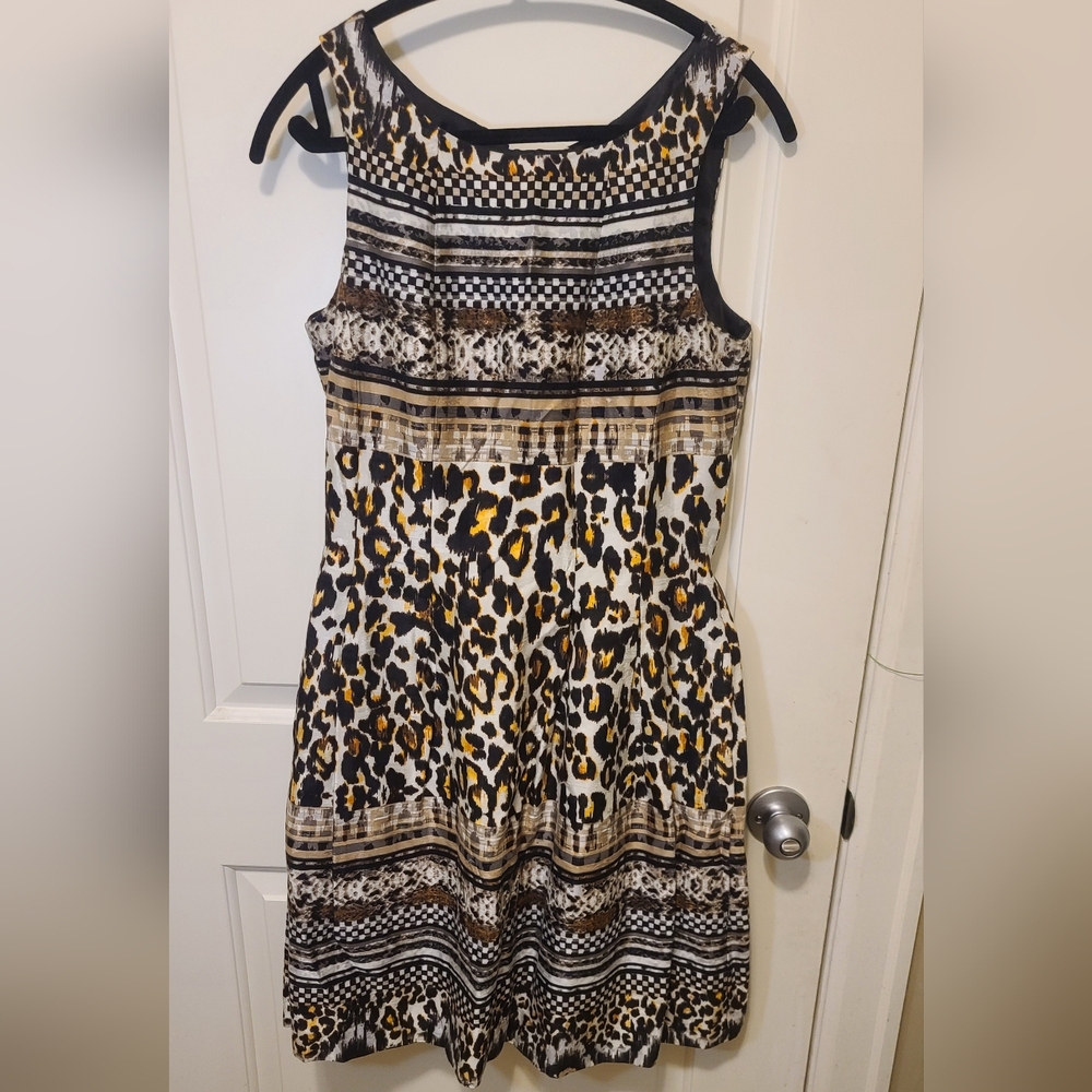 GABBY SKYE Animal Print&Geometric Banded Dress Size 10 - Picture 2 of 8